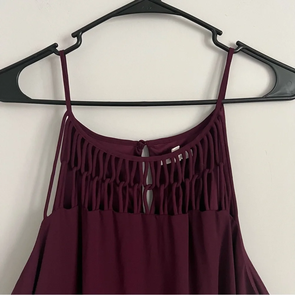 Maurices Wine Purple Sleeveless Cutout Detailed Shift Dress